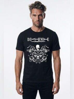 NWT Black Graphic 'Death Note' Crewneck T-Shirt for Men size M
